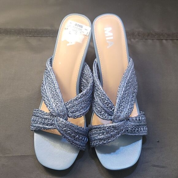 BRAND NEW MIA MAXINE RAFFIA WOMENS MULE HEEL - Picture 3 of 16